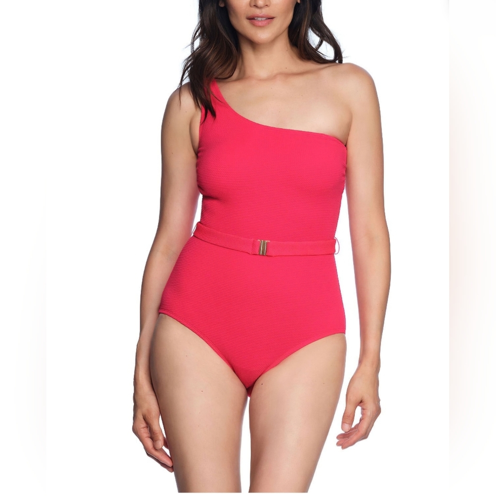 Loft Women's Asymmetrical Textured One-Piece Swimsuit